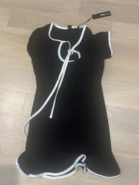 NWT black with white outline mini dress
